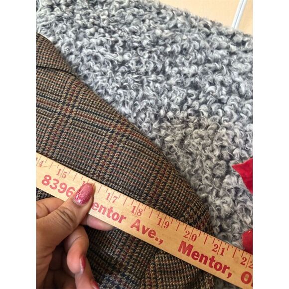 Vintage Tommy Hilfiger Men's Plaid Blazer Brown Size 41 R Formal 3-Button - Picture 12 of 14